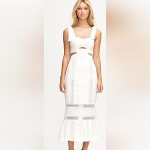 Alice McCall A Foreign Affair Dress | Porcelain White Lace Cutout Midi | NWT